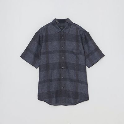 美品ブラックレーベルクレストブリッジ シャドーチェックカラミハーフスリーブシャツ シャドーチェックカラミハーフスリーブシャツ | BLACK LABEL