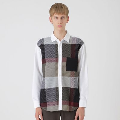パネルチェックニットドッキングシャツ | BLACK LABEL CRESTBRIDGE