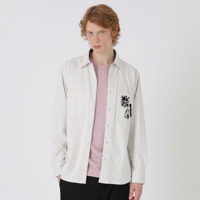 希少 Black List製 変形デザインシャツ おまけ付き ブリティッシュモチーフワッペンシャツ | BLACK LABEL CRESTBRIDGE