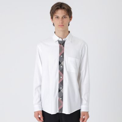 ＜BLACK LABEL CRESTBRIDGE (Men)＞パーシャルチェックブラッシュドシャツ