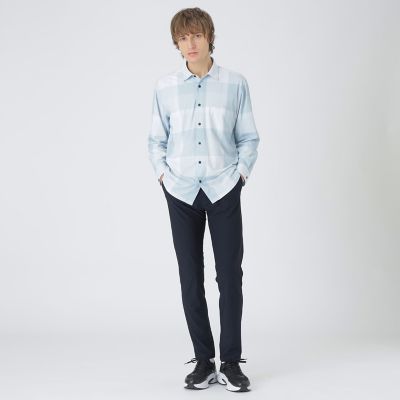 BLACK lab．】ハイストレッチトリコットチェックシャツ