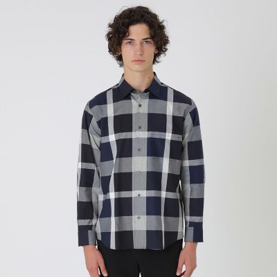 一部店舗限定】コットンツイルクレストブリッジチェックシャツ | BLACK