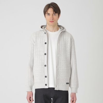 ＜BLACK LABEL CRESTBRIDGE (Men)＞チェックコンビフードカーディガン