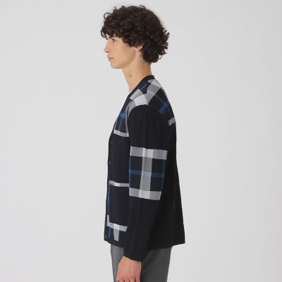 パッチワークチェックカーディガン | BLACK LABEL CRESTBRIDGE (Men