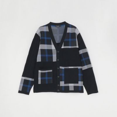 パッチワークチェックカーディガン | BLACK LABEL CRESTBRIDGE (Men