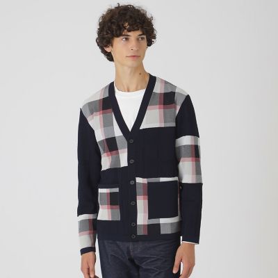 パッチワークチェックカーディガン | BLACK LABEL CRESTBRIDGE (Men