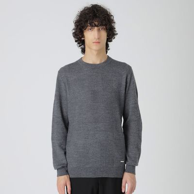 シャドーチェッククルーネックニット | BLACK LABEL CRESTBRIDGE
