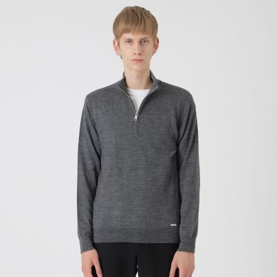シャドーチェックハーフジップニット | BLACK LABEL CRESTBRIDGE (Men