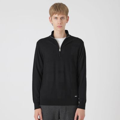 シャドーチェックハーフジップニット | BLACK LABEL CRESTBRIDGE (Men