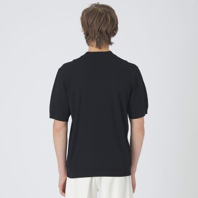 ヴィスコンフィーモックネックニットTシャツ | BLACK LABEL