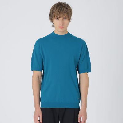 ヴィスコンフィーモックネックニットTシャツ | BLACK LABEL