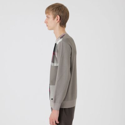 パッチワーククレストブリッジチェックニット | BLACK LABEL