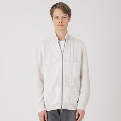 プレーティングカラーシャドーチェックドライバーズニット | BLACK