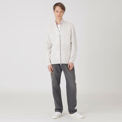 プレーティングカラーシャドーチェックドライバーズニット | BLACK