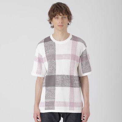 【美品状態】クレストブリッジ トップス チェック柄 38 M PICK UP】RECOMMENDED KNIT｜BLUE LABEL CRESTBRIDGE(ブルーレーベル