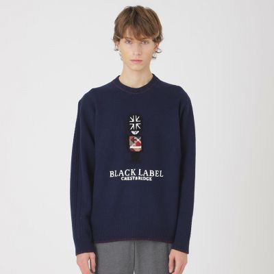 パッチワーククレストブリッジチェックニット | BLACK LABEL