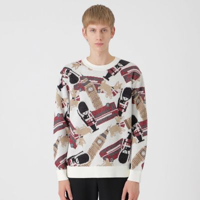 ＜BLACK LABEL CRESTBRIDGE (Men)＞【一部店舗限定】ブリティッシュモチーフジャカードニット