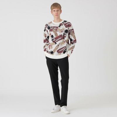 一部店舗限定】ブリティッシュモチーフジャカードニット | BLACK LABEL
