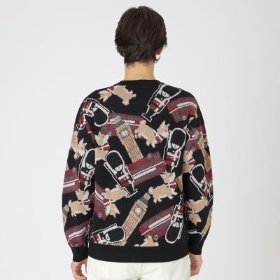 一部店舗限定】ブリティッシュモチーフジャカードニット | BLACK LABEL