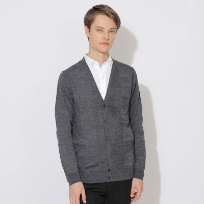 WEB限定】シャドーチェックニットカーディガン | BLACK LABEL