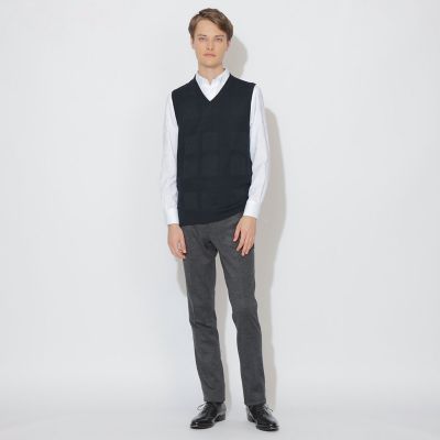 WEB限定】シャドーチェックニットベスト | BLACK LABEL CRESTBRIDGE