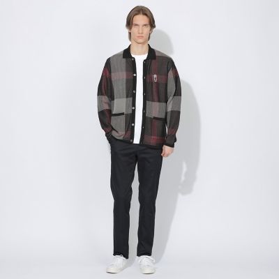 WEB限定】クレストブリッジチェックメッシュニットカーディガン
