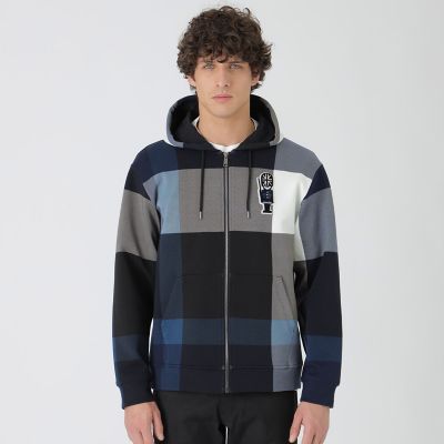 BLACK LABAL CRESTBRIDE チェックダンボールパーカー M ギガチェックガーズマンワッペンパーカー | BLACK LABEL CRESTBRIDGE