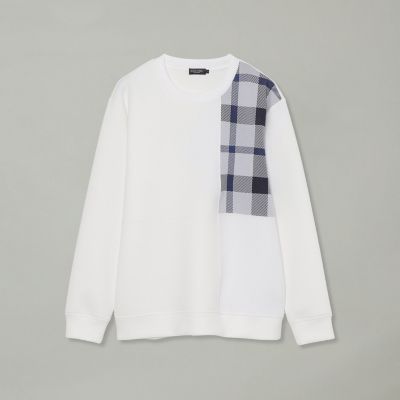 チェックニットドッキングスウェットシャツ | BLACK LABEL CRESTBRIDGE