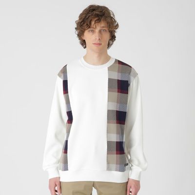 チェックニットドッキングスウェットシャツ | BLACK LABEL CRESTBRIDGE