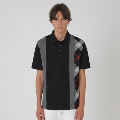 パネルストライプチェックポロシャツ | BLACK LABEL CRESTBRIDGE (Men