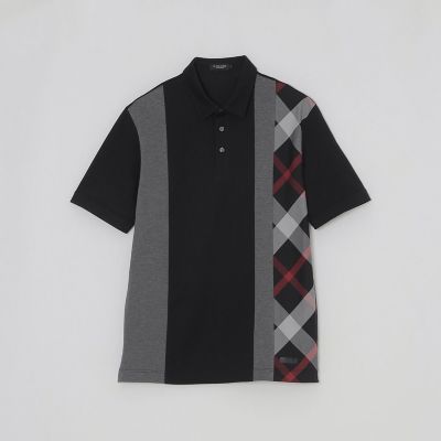 パネルストライプチェックポロシャツ | BLACK LABEL CRESTBRIDGE (Men