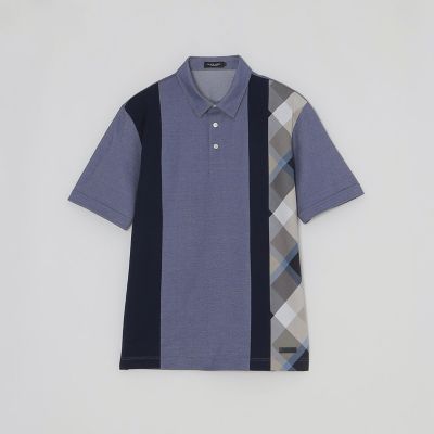 パネルストライプチェックポロシャツ | BLACK LABEL CRESTBRIDGE (Men