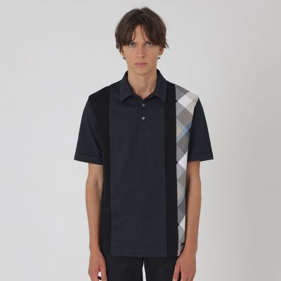 パネルストライプチェックポロシャツ | BLACK LABEL CRESTBRIDGE (Men