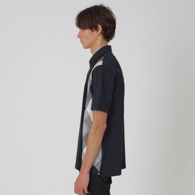 パネルストライプチェックポロシャツ | BLACK LABEL CRESTBRIDGE (Men