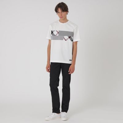 パネルパッチワークプラチナポンチTシャツ | BLACK LABEL CRESTBRIDGE