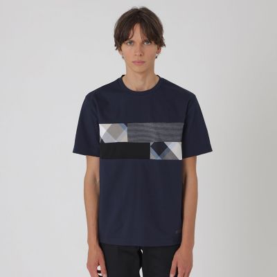 パネルパッチワークプラチナポンチTシャツ | BLACK LABEL CRESTBRIDGE