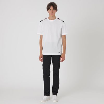 ハイゲージサッカーショルダーチェックTシャツ | BLACK LABEL