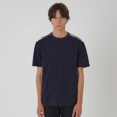 ハイゲージサッカーショルダーチェックTシャツ | BLACK LABEL