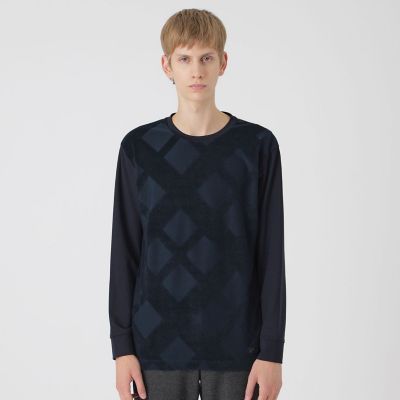 パイルジャカードシャドーチェックカットソー | BLACK LABEL