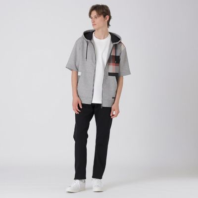 カラミチェックパッチワークフーディー | BLACK LABEL CRESTBRIDGE