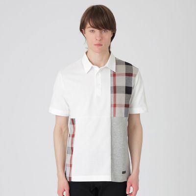 ＜BLACK LABEL CRESTBRIDGE (Men)＞クレストブリッジチェックパッチワークポロシャツ