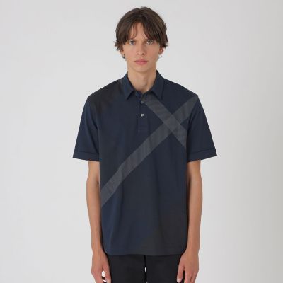 パネルギガバイアスチェックポロシャツ | BLACK LABEL CRESTBRIDGE