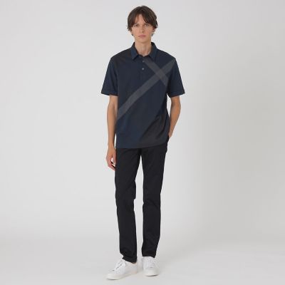 パネルギガバイアスチェックポロシャツ | BLACK LABEL CRESTBRIDGE