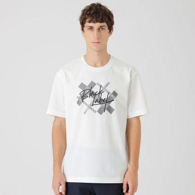 ＜BLACK LABEL CRESTBRIDGE (Men)＞テクスチャーロゴグラフィックＴシャツ