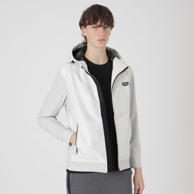BLACK lab．】シャドーチェックハイブリッドパーカー | BLACK