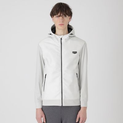 BLACK lab．】シャドーチェックハイブリッドパーカー | BLACK