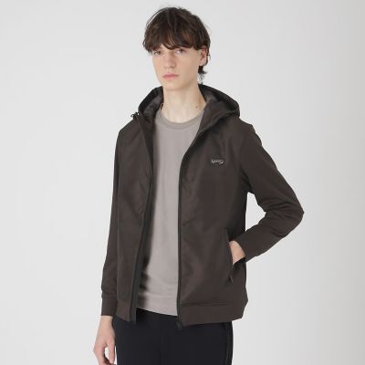 BLACK lab．】シャドーチェックハイブリッドパーカー | BLACK
