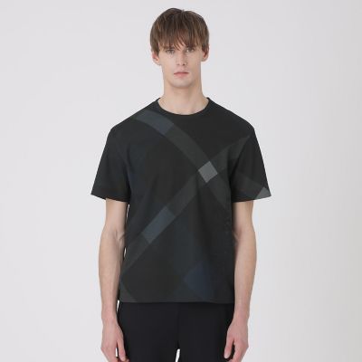 BLACK lab．】バイアスクレストブリッジチェックTシャツ