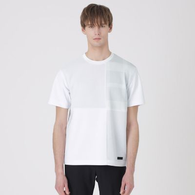 BLACK lab．】テクスチャーミックスパッチワークTシャツ