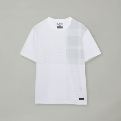BLACK lab．】テクスチャーミックスパッチワークTシャツ 